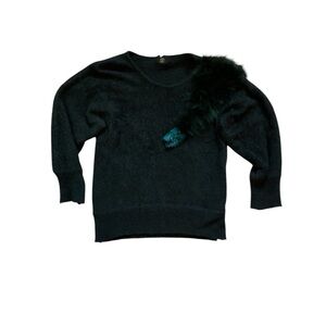 Angora Sweater with Fur Accent